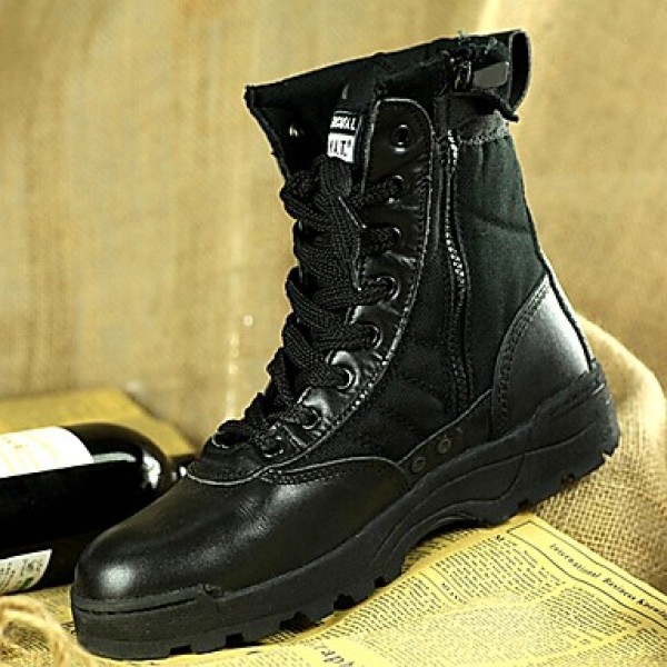 Shoes 2016 Hot Sale Outdoor/Work Leather/Synthetic Hard-wearing Combat Boots Black / Beige