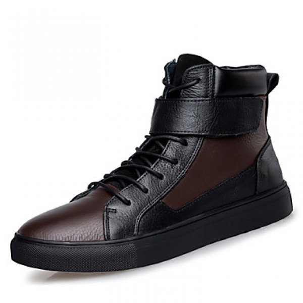 Shoes Casual Leather Boots Black / Brown