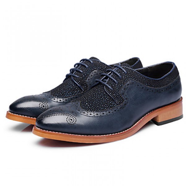 Men's Shoes Wedding/Office & Career/Party & Evening Patent Leather Oxfords Black/Blue