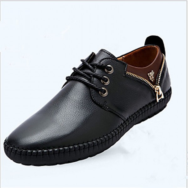 Men's Shoes Leather Outdoor / Office & Career Oxfords Outdoor / Office & Career Lace-up / Others Black / Brown / Orange