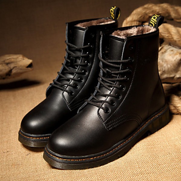 Shoes Outdoor / OfficeCareer / Casual Leather Boots Black