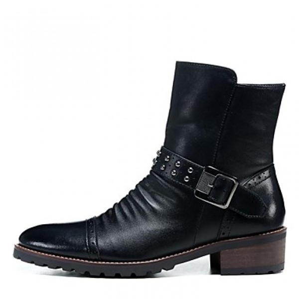 Shoes Wedding / PartyEvening / Casual Leather Boots Black