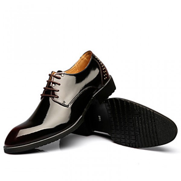 Men's Shoes 2016 New Style Hot Sale Party/Office/Casual Black/Burgundy Patent Leather Oxfords