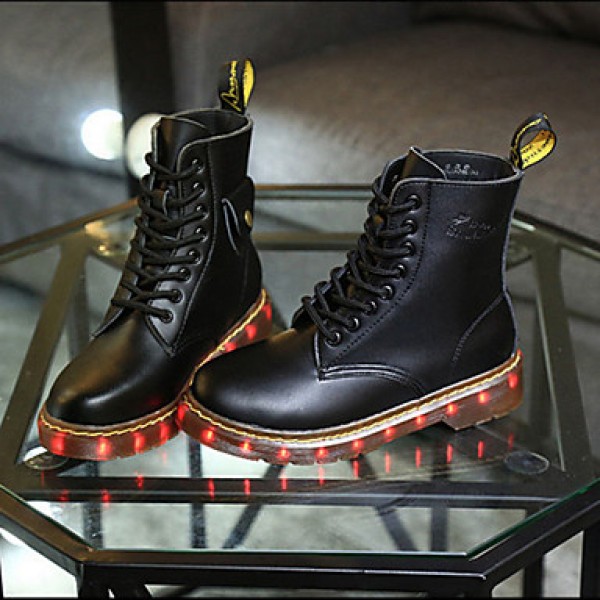 7 Colors Luminous Shoes Men Women Unisex Couple Lace-Up Toe Boot Martin boots Fashion Casual Flat Led Shoes Usb Charging