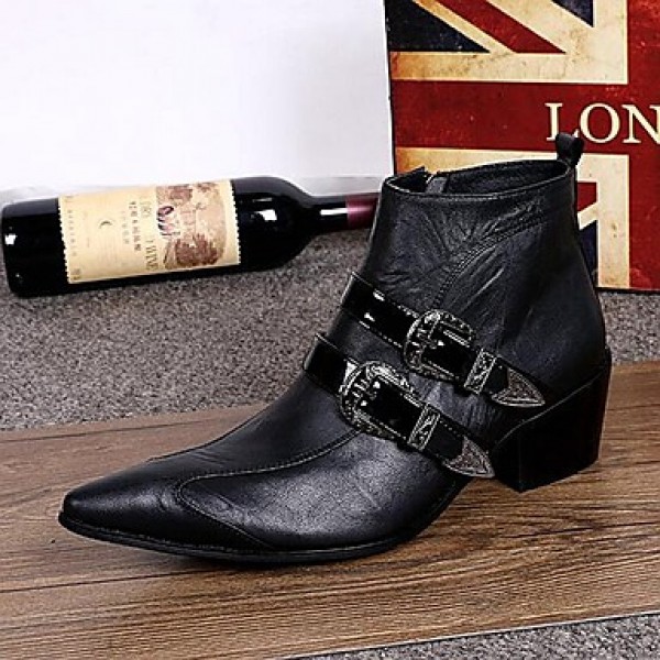 Shoes Limited Edition Pure Handmade Outdoor / PartyEvening Leather Fashion Boots Black