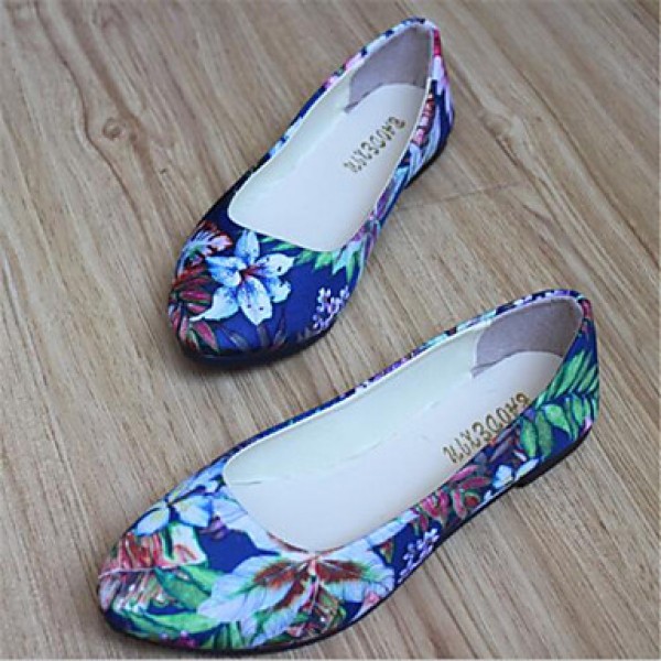 Women's Shoes Flat Heel Round Toe Flats Casual Black / Blue / Red / White