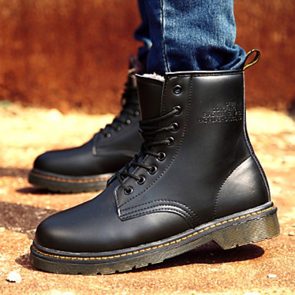 Shoes Outdoor / OfficeCareer / Casual Leather Boots Black