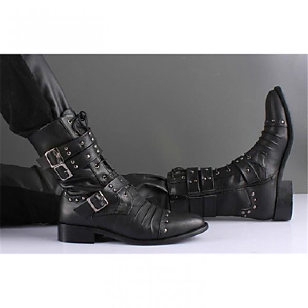 Shoes Casual Leather Boots Black