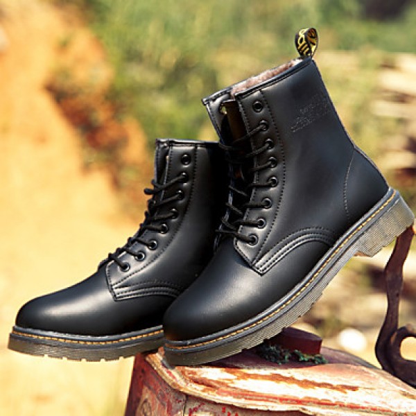 Shoes Outdoor / OfficeCareer / Casual Leather Boots Black