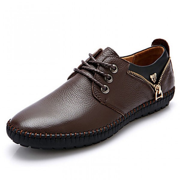 Men's Shoes Leather Outdoor / Office & Career Oxfords Outdoor / Office & Career Lace-up / Others Black / Brown / Orange