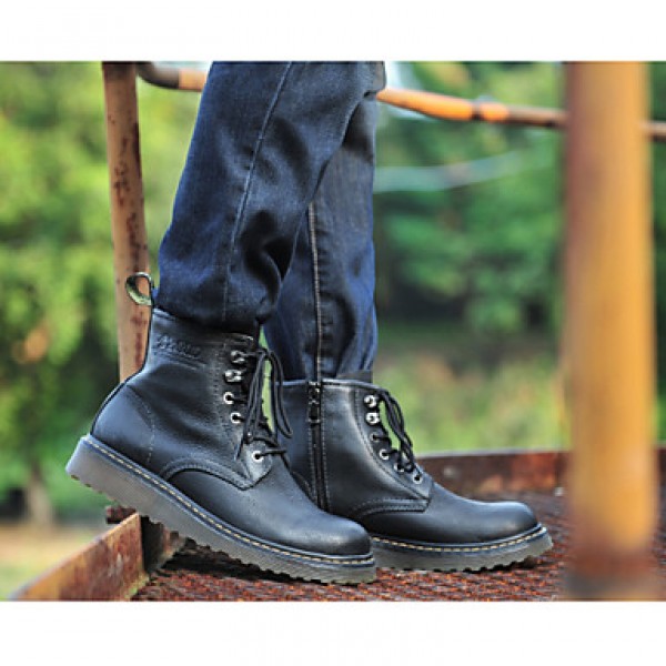 Shoes Outdoor / OfficeCareer / Casual Leather Boots Black / Brown