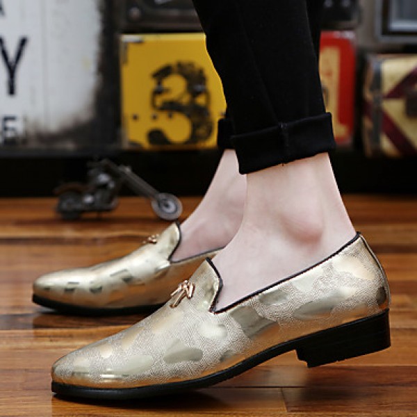 Men's Oxfords Wedding/Party & Evening/Casual Fashion Leather Shoes Black/Gold/Silver 38-43