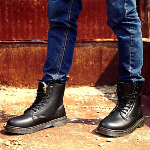 Shoes Outdoor / OfficeCareer / Casual Leather Boots Black