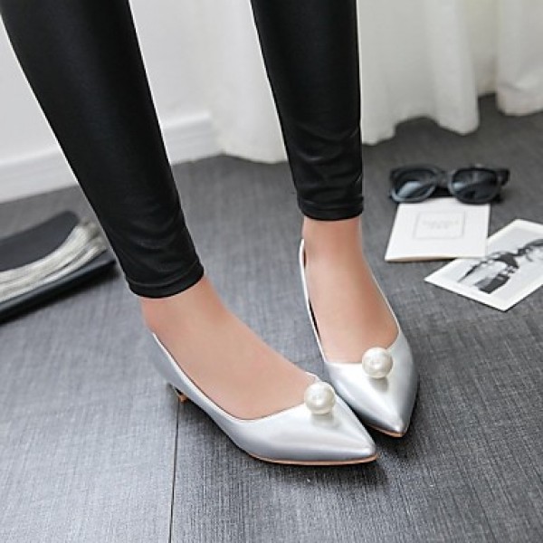 Women's Spring / Summer / Fall Pointed Toe Leatherette Outdoor / Office & Career / Casual Low Heel Pearl Green / Silver / Gray