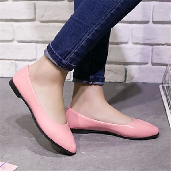 Women's Shoes Flat Heel Pointed Toe Flats Dress Black / Blue / Yellow / Pink / Purple / Red / White / Beige