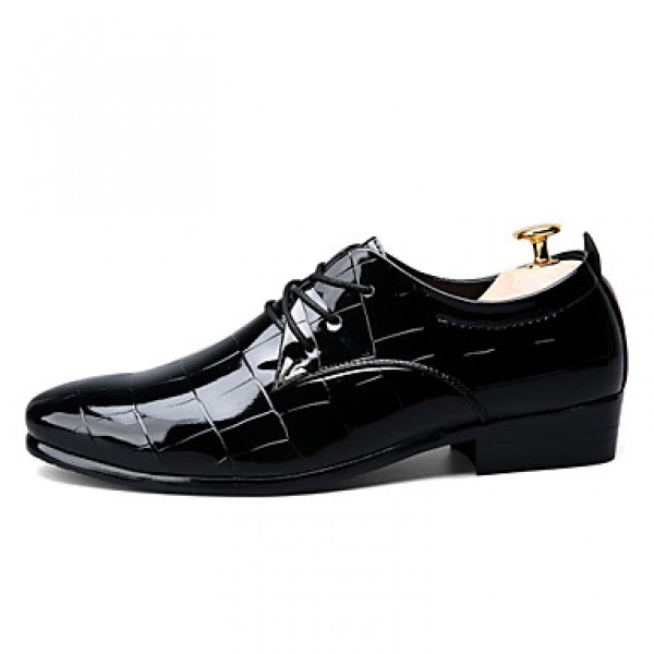 Men's Shoes Office & Career/Party & Evening/Casual Fashion Patent Leather Oxfords Shoes Black/Red 38-43