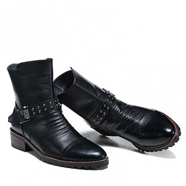 Shoes Wedding / PartyEvening / Casual Leather Boots Black