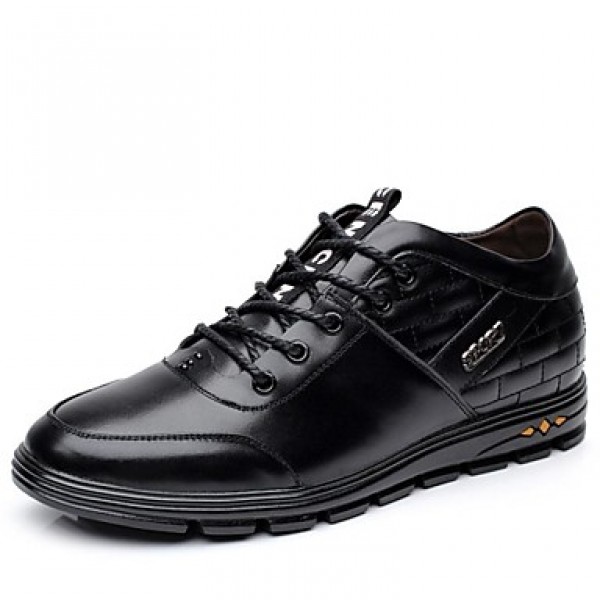 Men's Shoes Leather Office & Career / Casual Oxfords Office & Career / Casual Flat Heel Lace-up Black / Brown