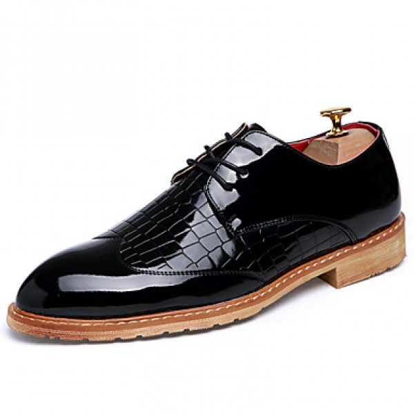 Men's Shoes Leatherette Casual Oxfords Casual Low Heel Lace-up Black / Red / White / Navy