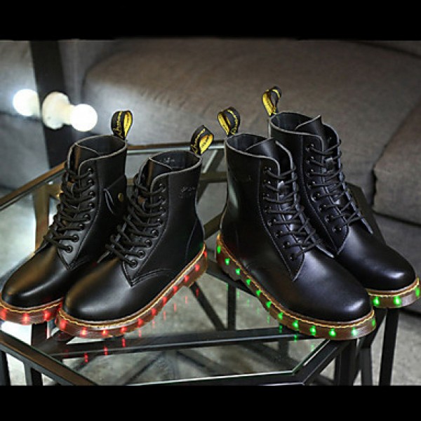 7 Colors Luminous Shoes Men Women Unisex Couple Lace-Up Toe Boot Martin boots Fashion Casual Flat Led Shoes Usb Charging