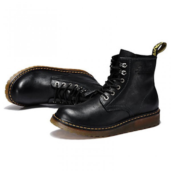 Shoes Outdoor / OfficeCareer / Casual Leather Boots Black / Brown