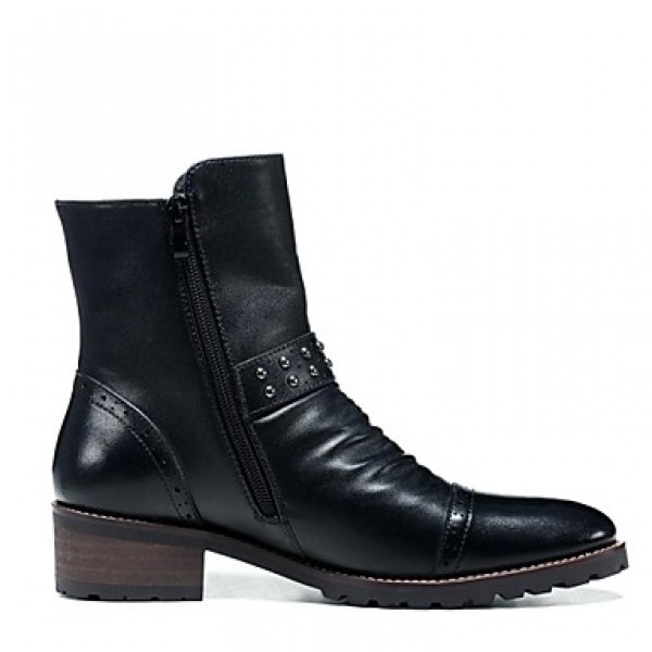 Shoes Wedding / PartyEvening / Casual Leather Boots Black