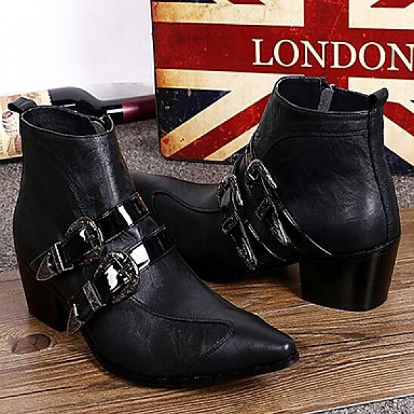 Shoes Limited Edition Pure Handmade Outdoor / PartyEvening Leather Fashion Boots Black